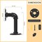 Set of 4 Industrial Pipe Shelf Brackets – Heavy Duty Wall-Mounted Floating Shelves for Kitchen, Bathroom, Office – Rustic DIY Storage (Black Steel, 5.9" Arm)